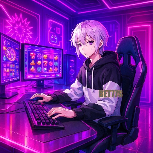 Imagem promocional da BET77S mostrando a plataforma e suas vantagens
